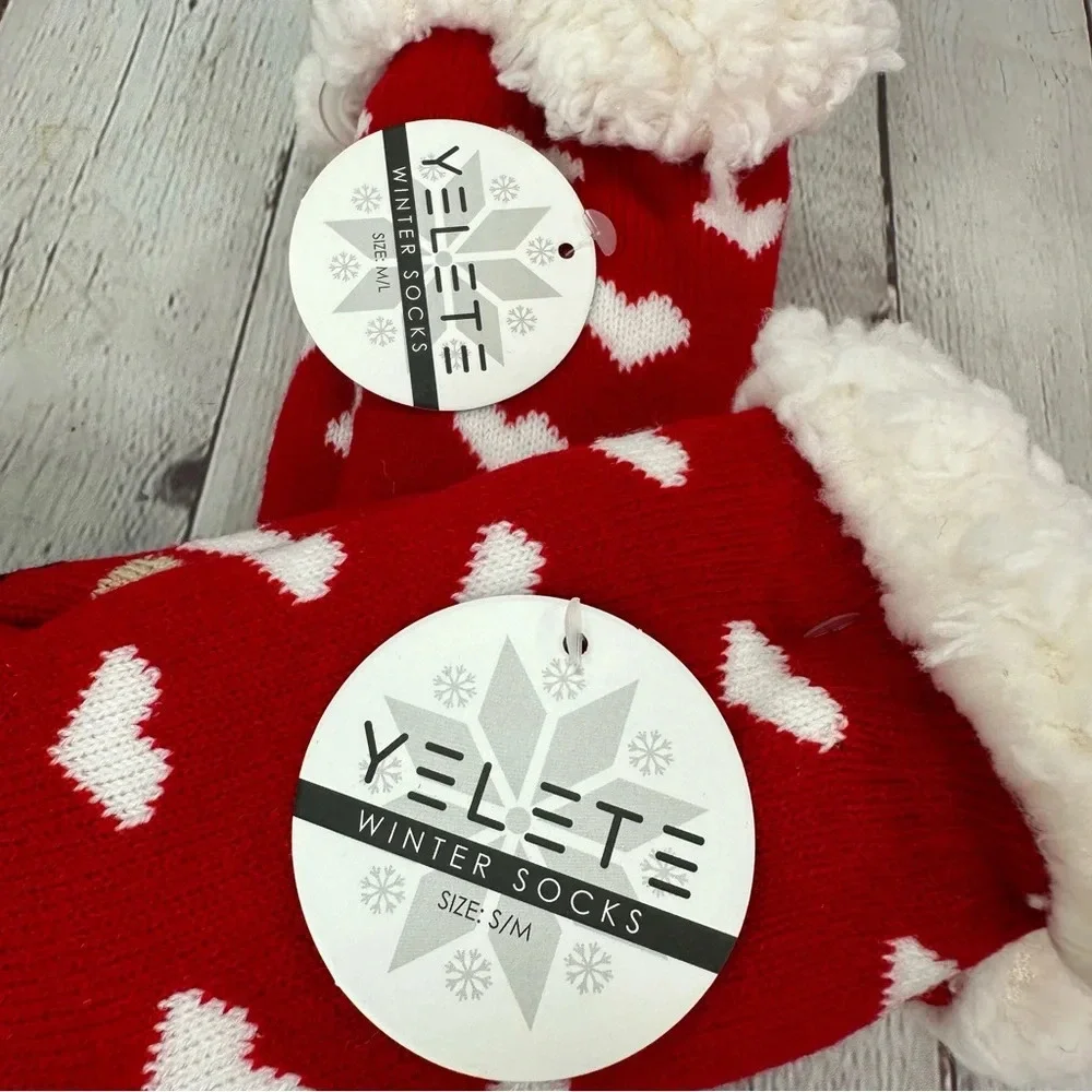 boutique YELETE NWT kids sherpa lined socks s/M and M/L christmas holiday